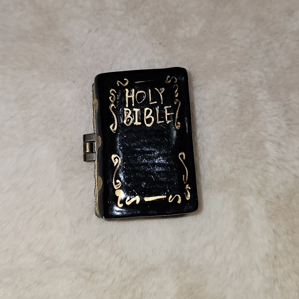 Black and Gold Miniature Holy Bible Locket